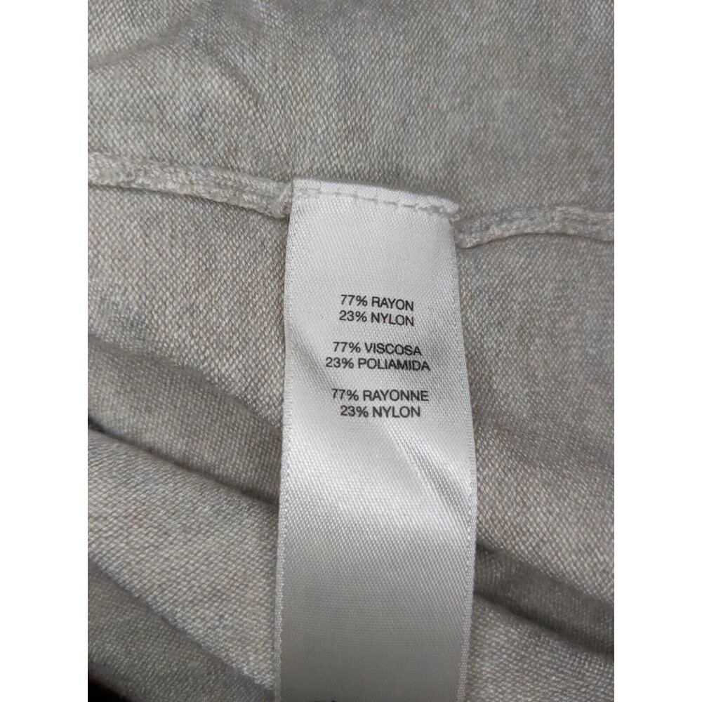 Chicos Size 1 Shirt Top Tan Lightweight Solid Classic Sweater-type - Picture 4 of 5